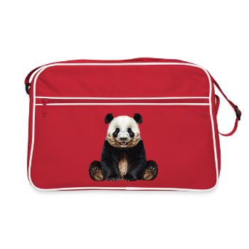 Panda - Retro Tasche - Rot/Weiß - Vorne