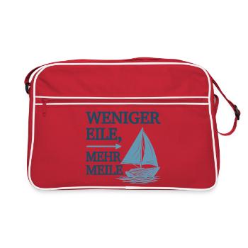 Moins de précipitation, plus de motif de voile d’un mile - Sac Retro - rouge/blanc - Devant