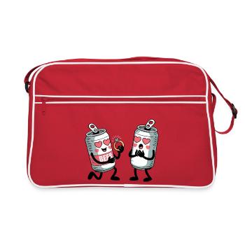 Mariage en canette de bière - T-shirt drôle - Sac Retro - rouge/blanc - Devant