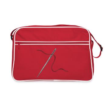 Needle and Thread Ornament - Retro Bag - red/white - Front