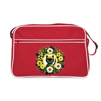 Halo floral de chat enveloppé - Sac Retro - rouge/blanc - Devant