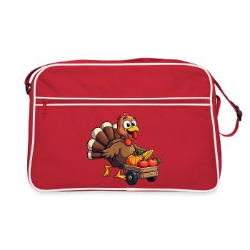 Thanksgiving Funny Thanksgiving Turkey - Retro Bag - red/white - Front