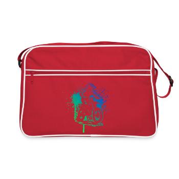 Characterful motocross design - Retro Bag - red/white - Front