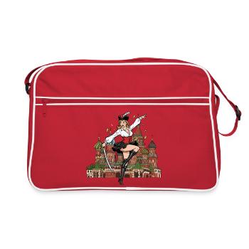 Russland Moskau Pin-up - Retro Tasche - Rot/Weiß - Vorne