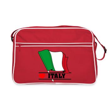 Drapeau italien avec cœur - Sac Retro - rouge/blanc - Devant