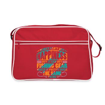 Angler Fisherman Petri Disciple Saying Fishing Funny - Retro Bag - red/white - Front