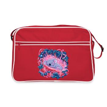 Sleeping koala in strawberry glow - Retro Bag - red/white - Front