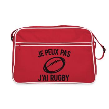Je peux pas j'ai rugby - Sac Retro - rouge/blanc - Devant