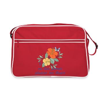 Ne_fais_jamais_pleurer_les_fleurs - Sac Retro - rouge/blanc - Devant