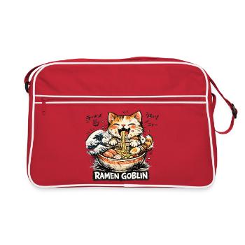 Ramen Nouilles, Amoureux des Chats, Kats Kawaii Rétro - Sac Retro - rouge/blanc - Devant