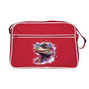 Echse Graffiti  - Retro Tasche - Rot/Weiß - Vorne