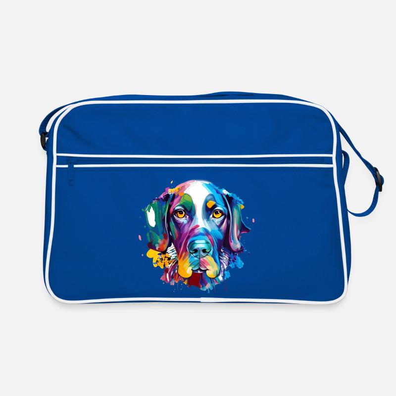 Deutscher Kurzhaar-Pointer GSP Farbenfrohe Hundekunst Retro Tasche