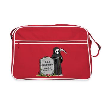 « Il faut qu’on parle ! » est la Faucheuse en relation - Sac Retro - rouge/blanc - Devant