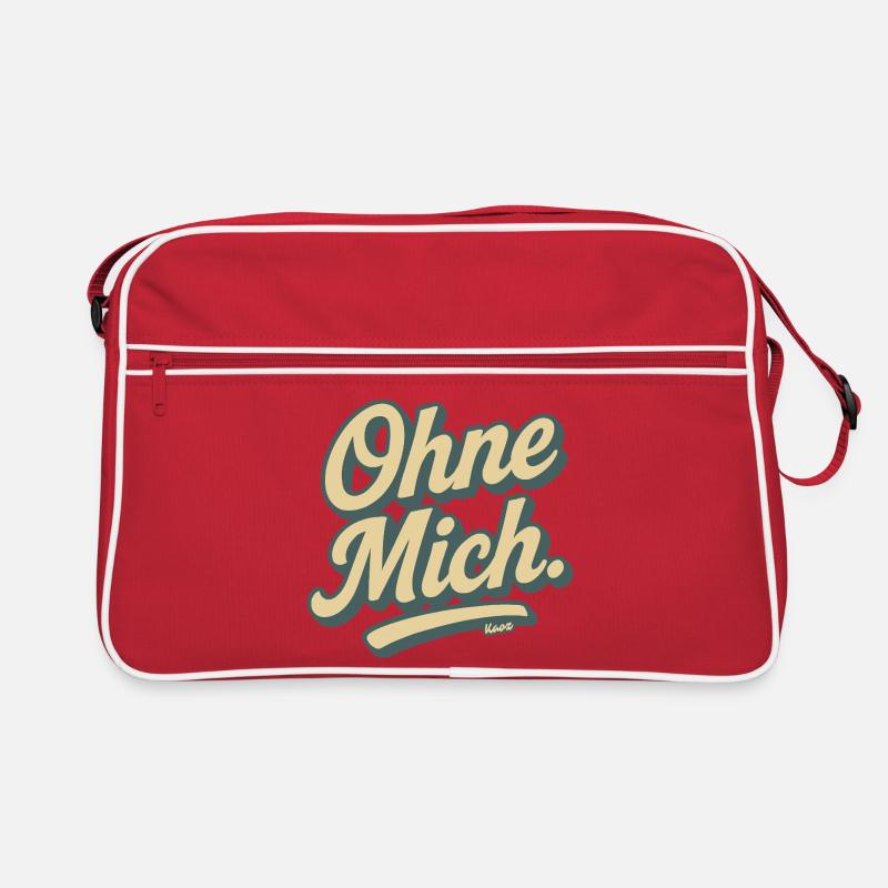 Ohne Mich Retro Script Retro Tasche