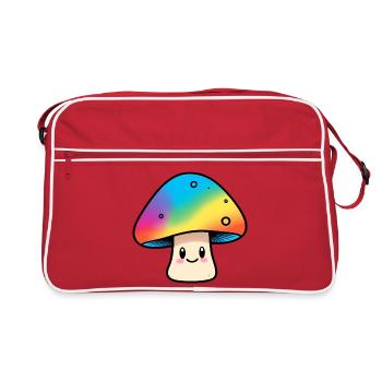 Conception des champignons arc-en-ciel Kawaii - Sac Retro - rouge/blanc - Devant