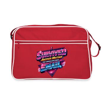 I Survived Another Meeting 80s retro vibes - Retro Bag - red/white - Front