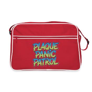 Periodontist Plaque Panic Patrol Periodontology - Retro Tasche - Rot/Weiß - Vorne