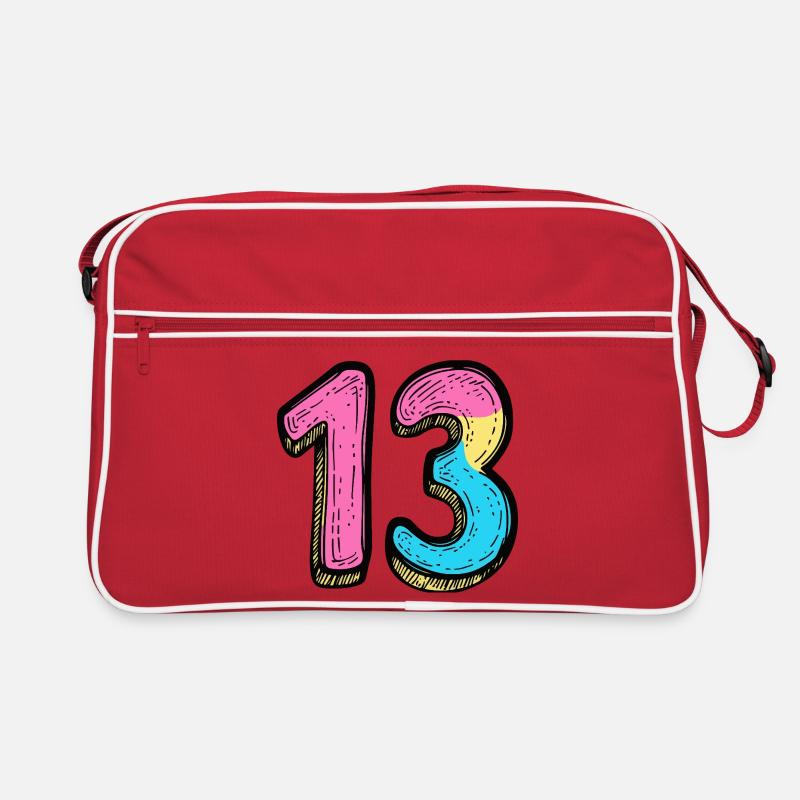 13 Nombre coloré Sac Retro
