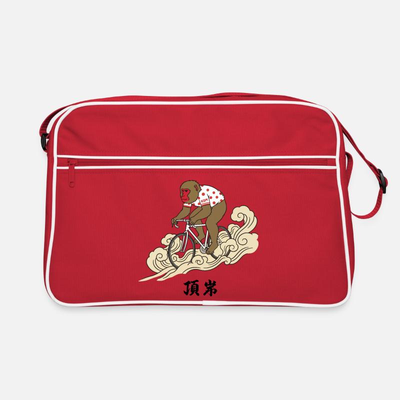 KOM Monkey Cyclist on Cresting Waves Retro Bag