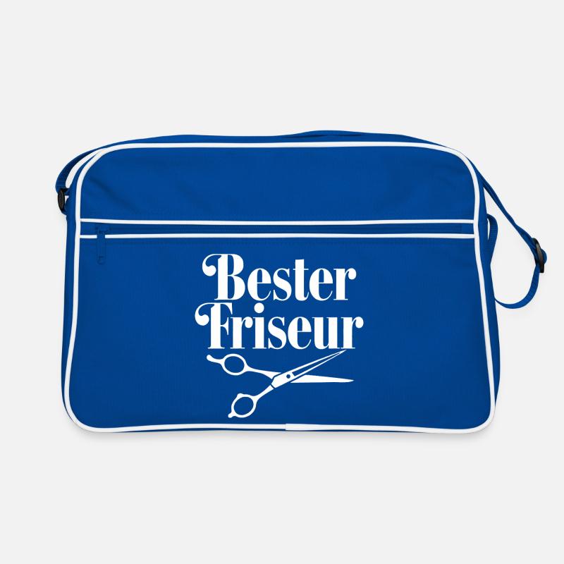 Bester Friseur mit Scheren-Logo Retro Tasche