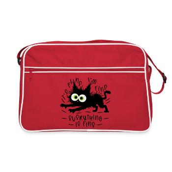 It's fine I'm fine Everything is fine - Cat - Retro Bag - red/white - Front