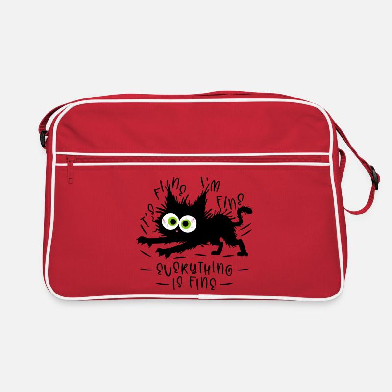 It's fine I'm fine Everything is fine - Cat Retro Bag