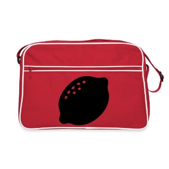 Lemon Silhouette – Fresh Citrus Design - Retro Bag - red/white - Front