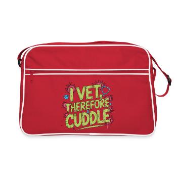 Vet Tech I Vet Therefore I Cuddle Animal Lover - Retro Tasche - Rot/Weiß - Vorne