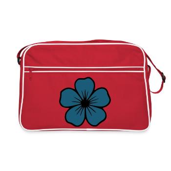 Fleur d’Hibiscus Fleur Fleur Bleu Foncé - Sac Retro - rouge/blanc - Devant