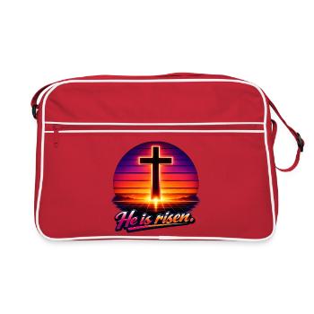 he is risen retro - Retro Tasche - Rot/Weiß - Vorne