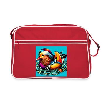 Canard mandarin - Sac Retro - rouge/blanc - Devant