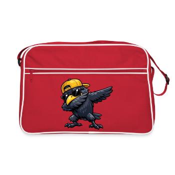 Dabbing Raven - Retro Bag - red/white - Front