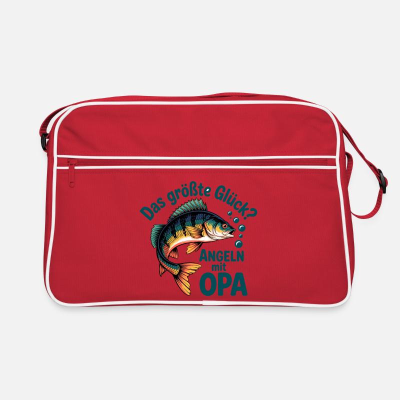 Das größte Glück Angeln mit Opa Retro Tasche