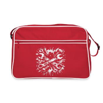 Conception de clé à molette Tool Grunge - Sac Retro - rouge/blanc - Devant