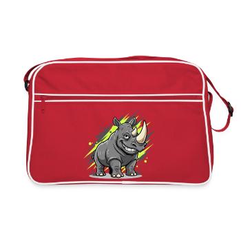 Grinning Rhino Graffiti Style - Retro Bag - red/white - Front