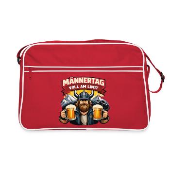 Männertag Voll Am Limit Viking - Retro Tasche - Rot/Weiß - Vorne