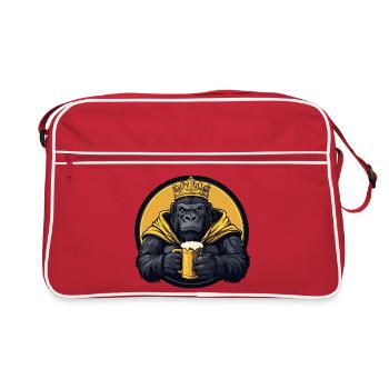 Gorilla Beer Funny - Sac Retro - rouge/blanc - Devant