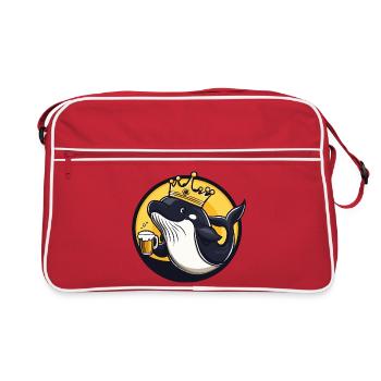 Bière baleine drôle - Sac Retro - rouge/blanc - Devant