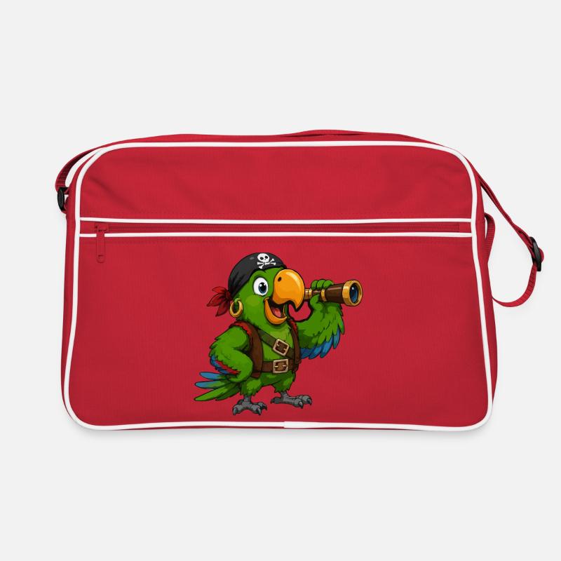 Pirate bird with spotting scope Retro Bag