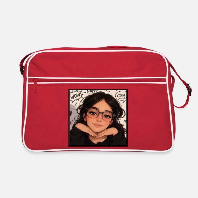 Corinne - Sac Retro - rouge/blanc