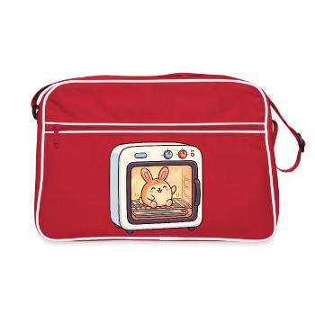 Femme enceinte dans un chignon dans le four – drôle de femme - Sac Retro - rouge/blanc - Devant