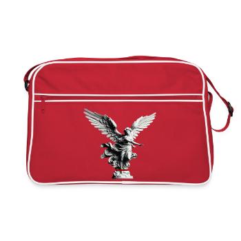 Engelstatue Schwarzweiß Eleganz - Retro Tasche - Rot/Weiß - Vorne