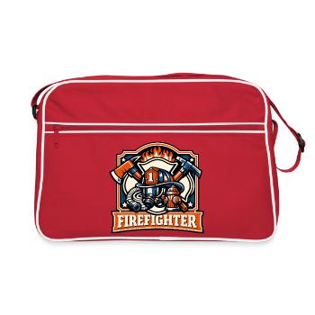 Symbolisme des héros pompiers - Sac Retro - rouge/blanc - Devant