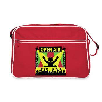 Festival en plein air DJ Stage Techno Party - Sac Retro - rouge/blanc - Devant