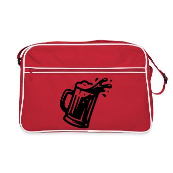 Beer Glass Symbol Wheat Beer - Retro Bag - red/white - Front