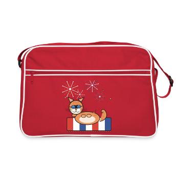 Party hangover on French flag - Retro Bag - red/white - Front