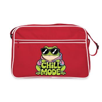 Chill fashion cool frog with sunglasses and - Retro Bag - red/white - Front