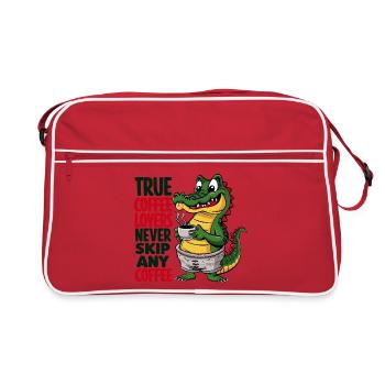 Crocodile au café : vrais amoureux du café - Sac Retro - rouge/blanc - Devant