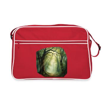 Light trail in the forest - Retro Bag - red/white - Front