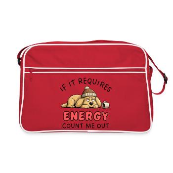Golden Retriever a besoin d’énergie ? Count Me Out Design - Sac Retro - rouge/blanc - Devant